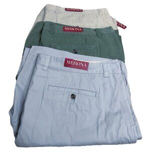 Merona Sz 46 Classic Fit Shorts (Lot Of 3) 100% Cotton 10" Inseam NWT